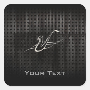 Grunge Saxofoon Vierkante Sticker