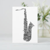 grunge saxophone kaart (Staand voorkant)