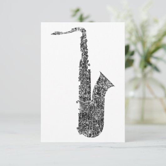 grunge saxophone kaart (Staand voorkant)