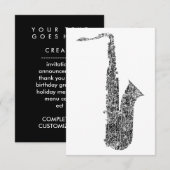 grunge saxophone kaart (Voorkant / Achterkant)