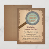 Grunge Scavenger Hunt Birthday Party Invitations Kaart (Voorkant / Achterkant)