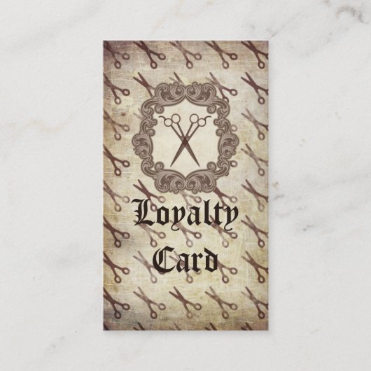 grunge schaar haarstylist haarstylist klantenkaartje (Voorkant)