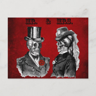 Grunge Schedel Huwelijks- & Jubileumfeest Uitnodiging Briefkaart