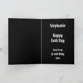 Grunge Schedels en Rozen Goth Verjaardag Kaart (Binnen)