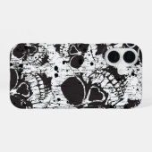 grunge schedels iPhone 16 hoesje (Achterkant horizontaal)