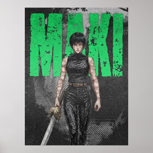 Grunge-schets Anime Karakter Illustratie Poster (Voorkant)