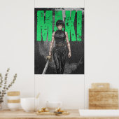 Grunge-schets Anime Karakter Illustratie Poster (Keuken)