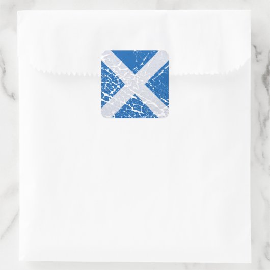 Grunge Scottish Flag Vierkante Sticker (Tas)