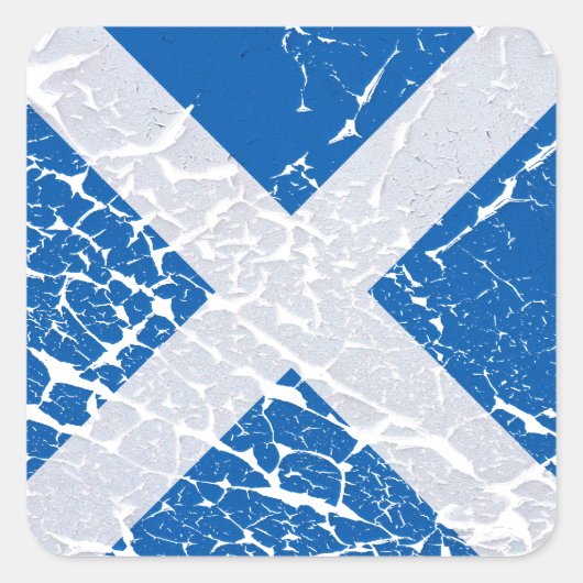 Grunge Scottish Flag Vierkante Sticker (Voorkant)