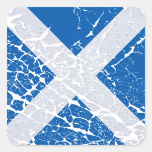 Grunge Scottish Flag Vierkante Sticker