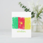 Grunge Senegal Flag Briefkaart (Staand voorkant)