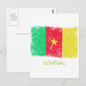 Grunge Senegal Flag Briefkaart (Voorkant / Achterkant)