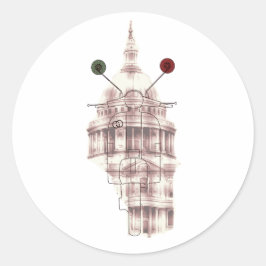 Grunge Sépia Histórico Itália Vintage Ronde Sticker