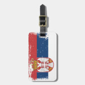 Grunge Servië vlag Bagagelabel (Voorkant verticaal)