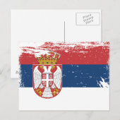 Grunge Servië vlag Briefkaart (Voorkant / Achterkant)