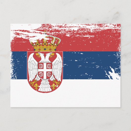 Grunge Servië vlag Briefkaart (Voorkant)