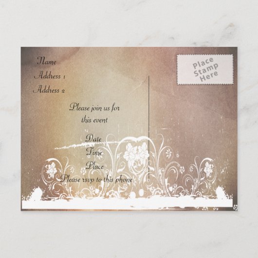 Grunge Shabby Chic uitnodiging (Achterkant)