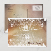 Grunge Shabby Chic uitnodiging Briefkaart (Voorkant / Achterkant)