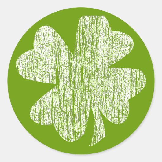 Grunge Shamrock Ronde Sticker (Voorkant)