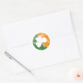 Grunge Shamrock Ronde Sticker (Envelop)