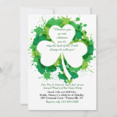 Grunge Shamrock St. Patrick's Day Invitation Kaart (Voorkant)