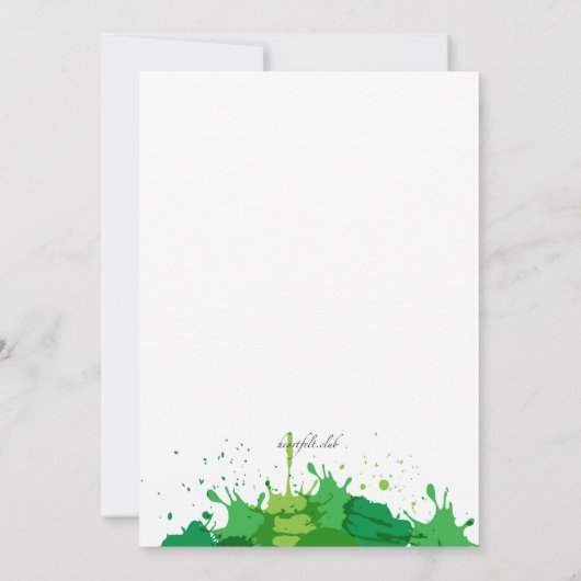Grunge Shamrock St. Patrick's Day Invitation Kaart (Achterkant)