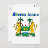 Grunge Sierra Leone wapenschild design Briefkaart (Voorkant / Achterkant)
