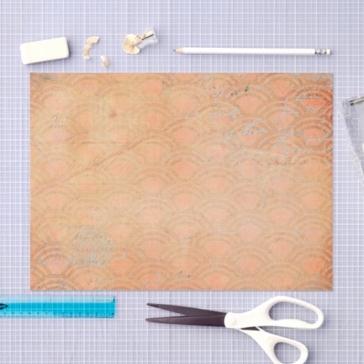 Grunge Sinaasappel Retro Art Deco Tissuepapier (Craft)