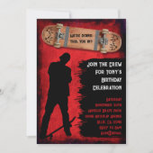 Grunge Skateboarden Verjaardagsfeestje Uitnodiging (Voorkant)