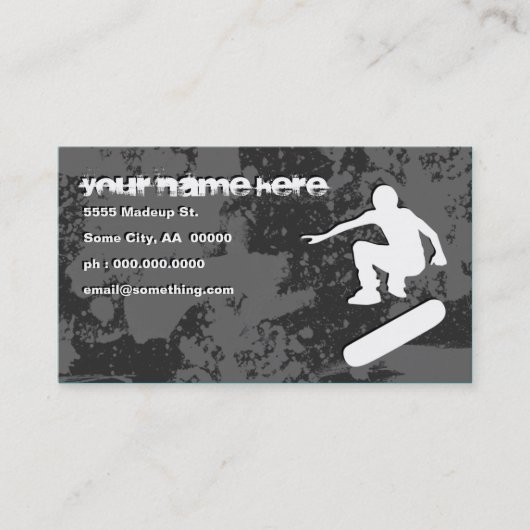 grunge skateboarden visitekaartje (Voorkant)