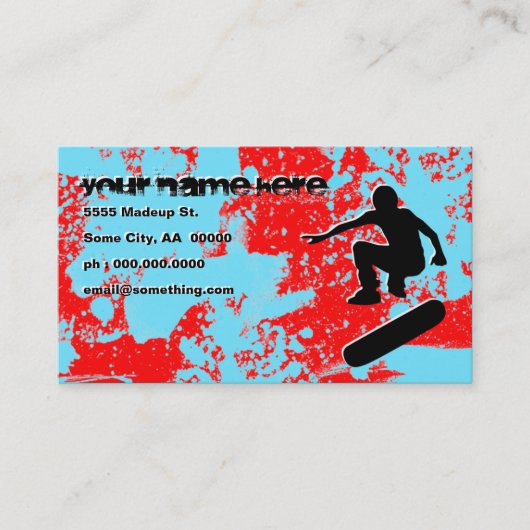 grunge skateboarden visitekaartje (Voorkant)