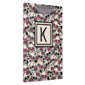 Grunge Skull and Rozen Monogrammed Cliboard Klembord (Rechts)
