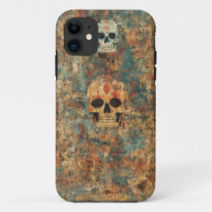 Grunge Skull Art Mobile Hoesje