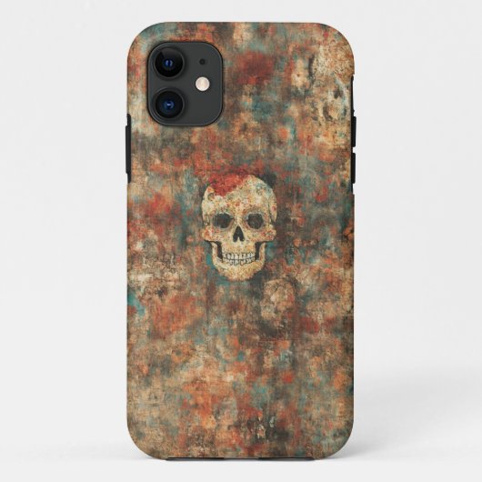 Grunge Skull Art Mobile Hoesje (Achterkant)