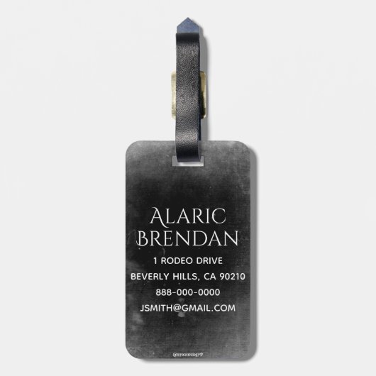 Grunge Skull Bagagelabel (Achterkant verticaal)