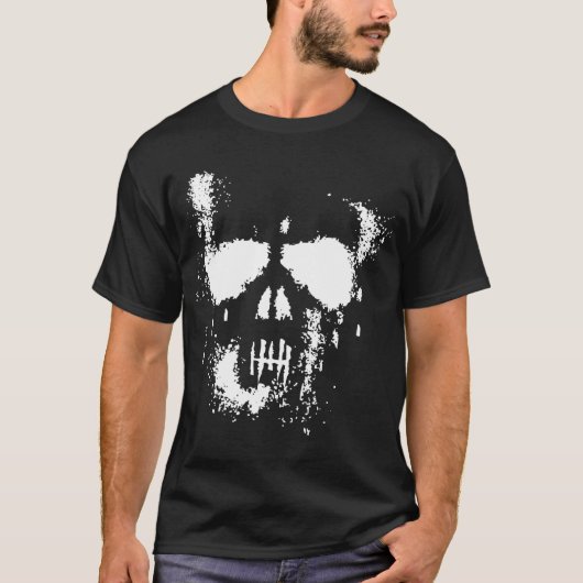 Grunge Skull (Donker) T-Shirt (Voorkant)