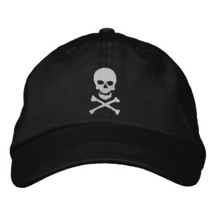 Grunge Skull en Crossbones Pet geborduurd