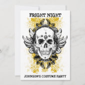 Grunge Skull Fright Night Invitation Kaart (Voorkant)