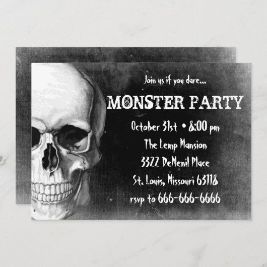 Grunge Skull Kaart (Voorkant / Achterkant)