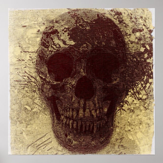Grunge Skull Poster (Voorkant)