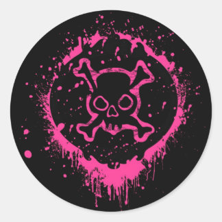 Grunge Skull Ronde Sticker