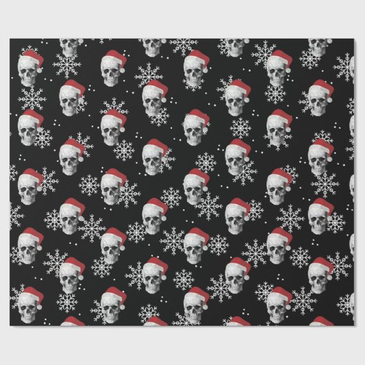 Grunge Skull Santa Cadeaupapier (Vlak)