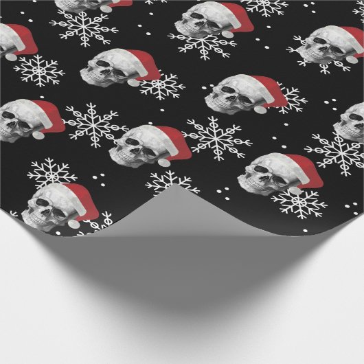Grunge Skull Santa Cadeaupapier (Hoek)