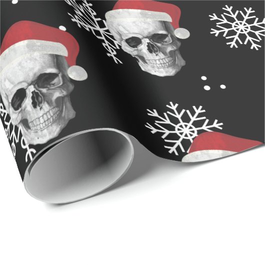 Grunge Skull Santa Cadeaupapier (Rol Hoek)
