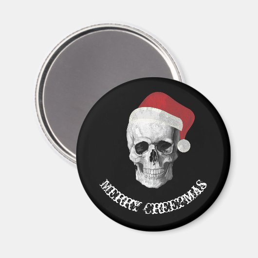 Grunge Skull Santa Magneet (Voorkant / Achterkant)
