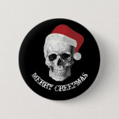 Grunge Skull Santa Ronde Button 5,7 Cm (Voorkant)
