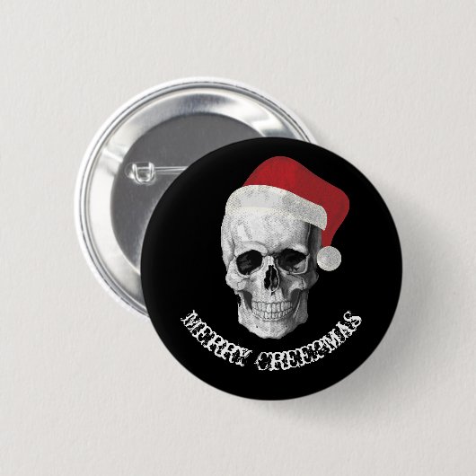 Grunge Skull Santa Ronde Button 5,7 Cm (Voorkant /achterkant)