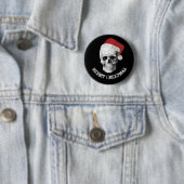 Grunge Skull Santa Ronde Button 5,7 Cm (In situ)