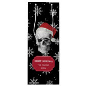 Grunge Skull Santa Wijn Cadeautas (Voorkant)