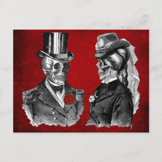 Grunge Skull Skeleton Couple Briefkaart